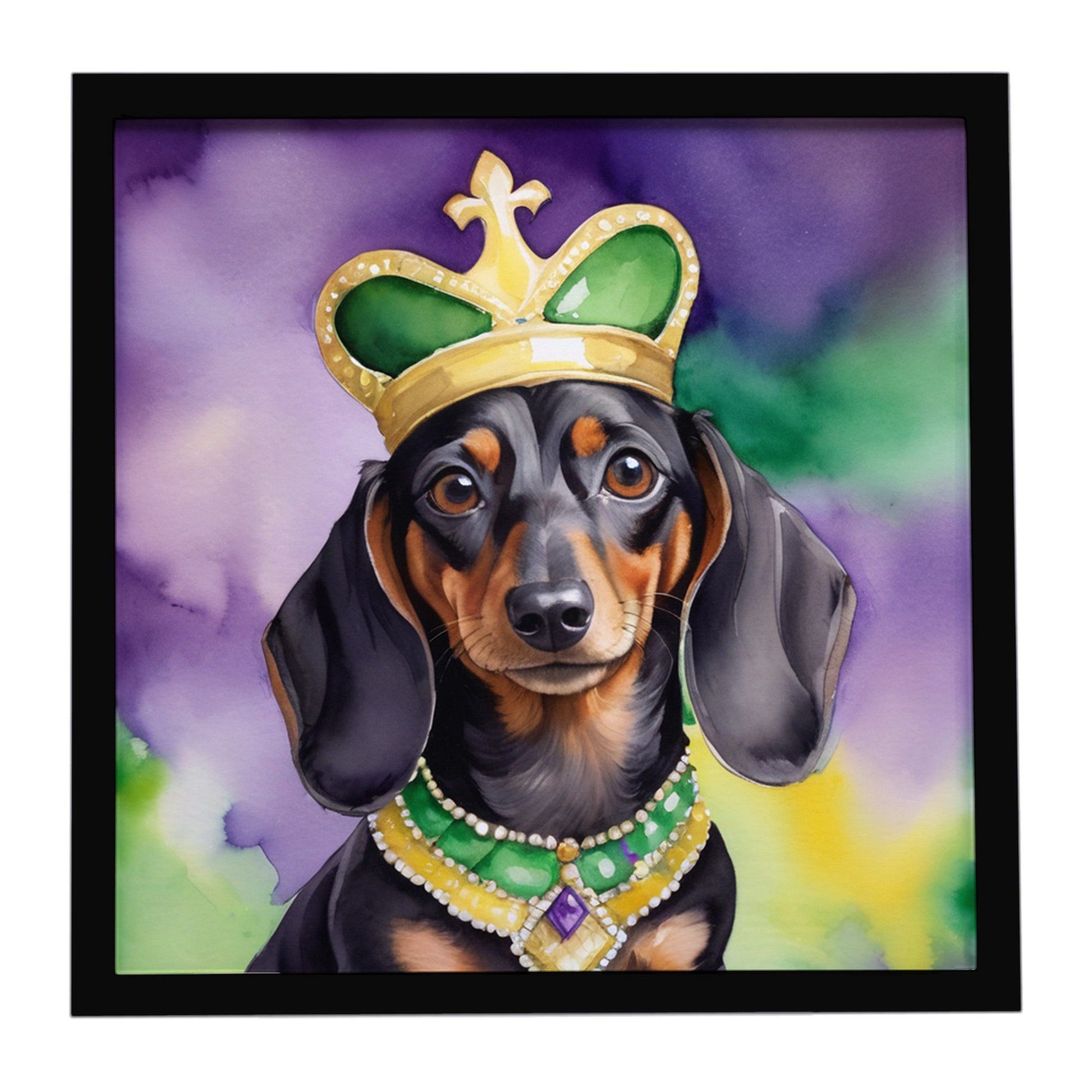 Buy this Dachshund King of Mardi Gras Framed Metal Print