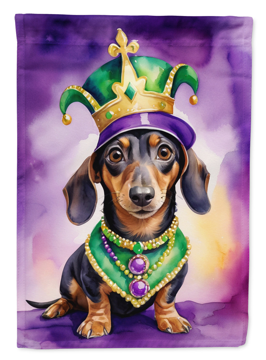 Buy this Dachshund King of Mardi Gras Garden Flag