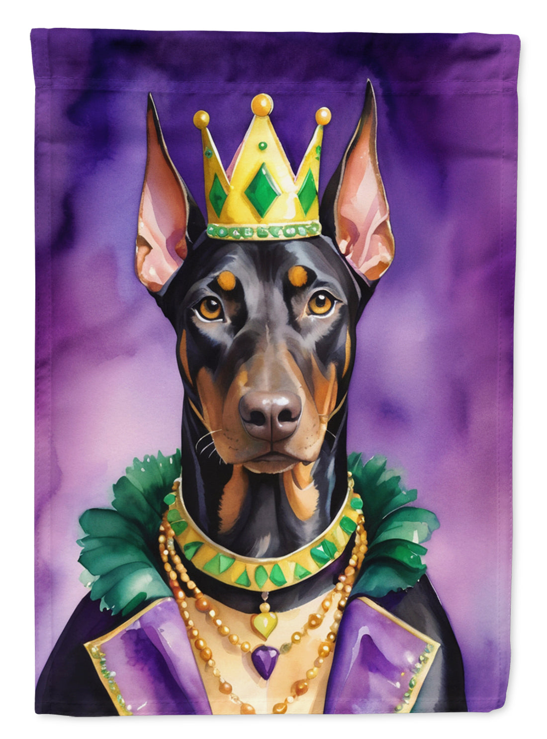 Buy this Doberman Pinscher King of Mardi Gras House Flag