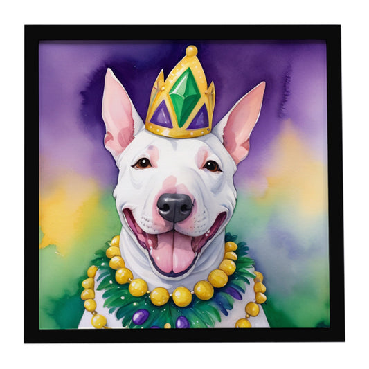 Buy this English Bull Terrier King of Mardi Gras Framed Metal Print
