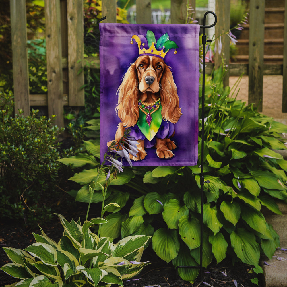 English Cocker Spaniel King of Mardi Gras Garden Flag