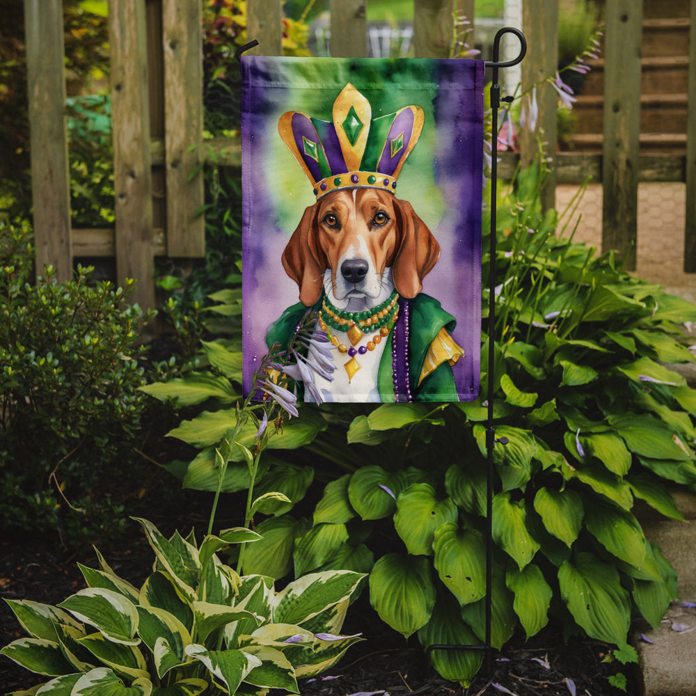 English Foxhound King of Mardi Gras Garden Flag