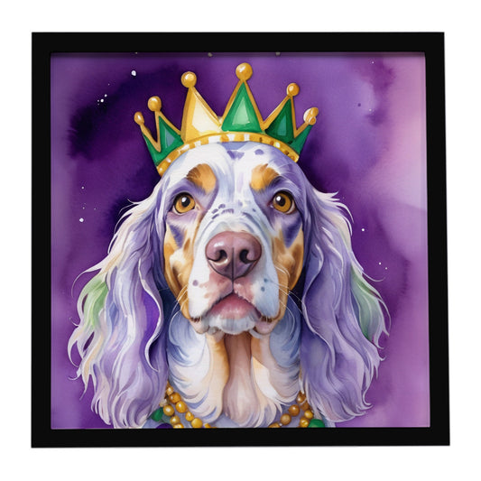 Buy this English Setter King of Mardi Gras Framed Metal Print