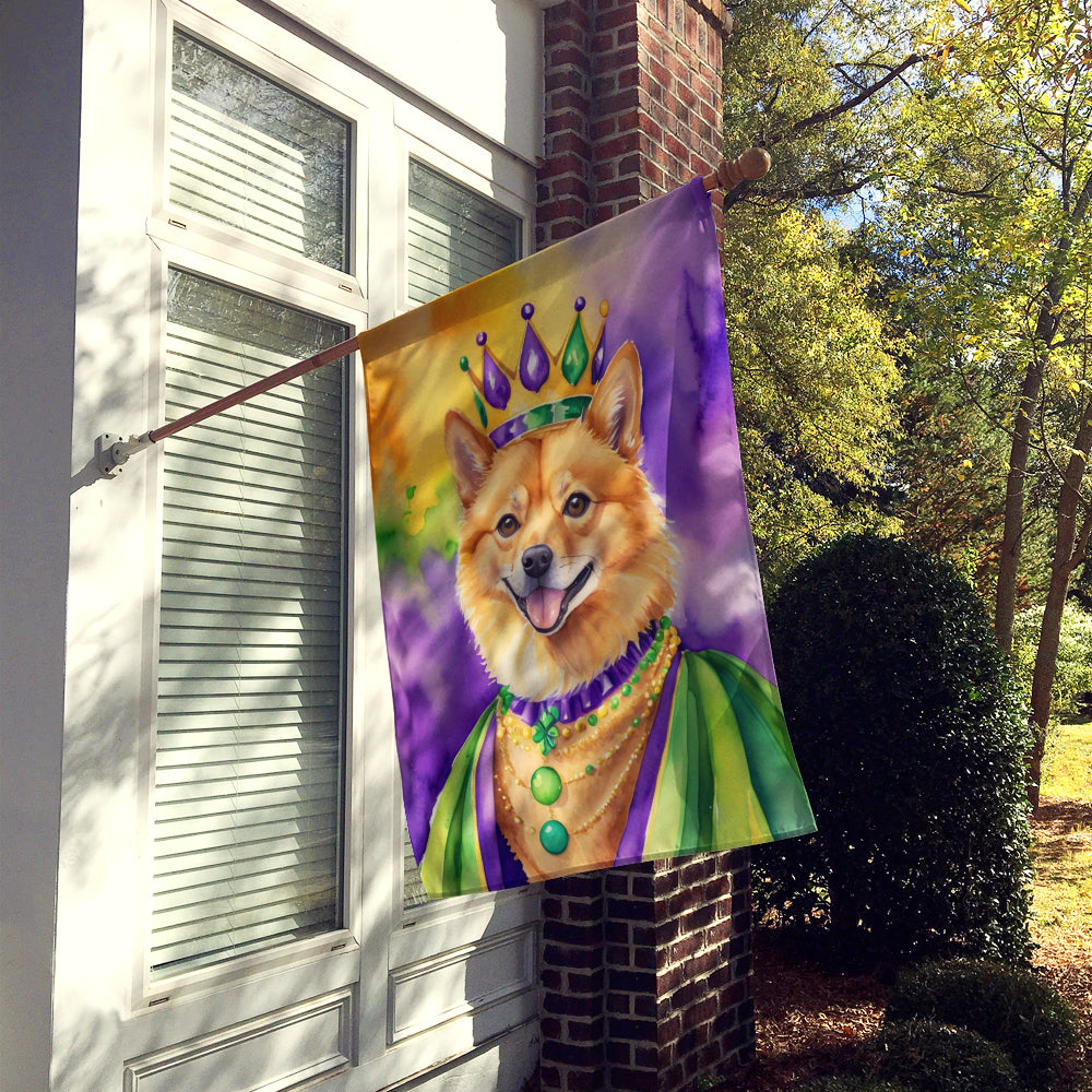 Finnish Spitz King of Mardi Gras House Flag