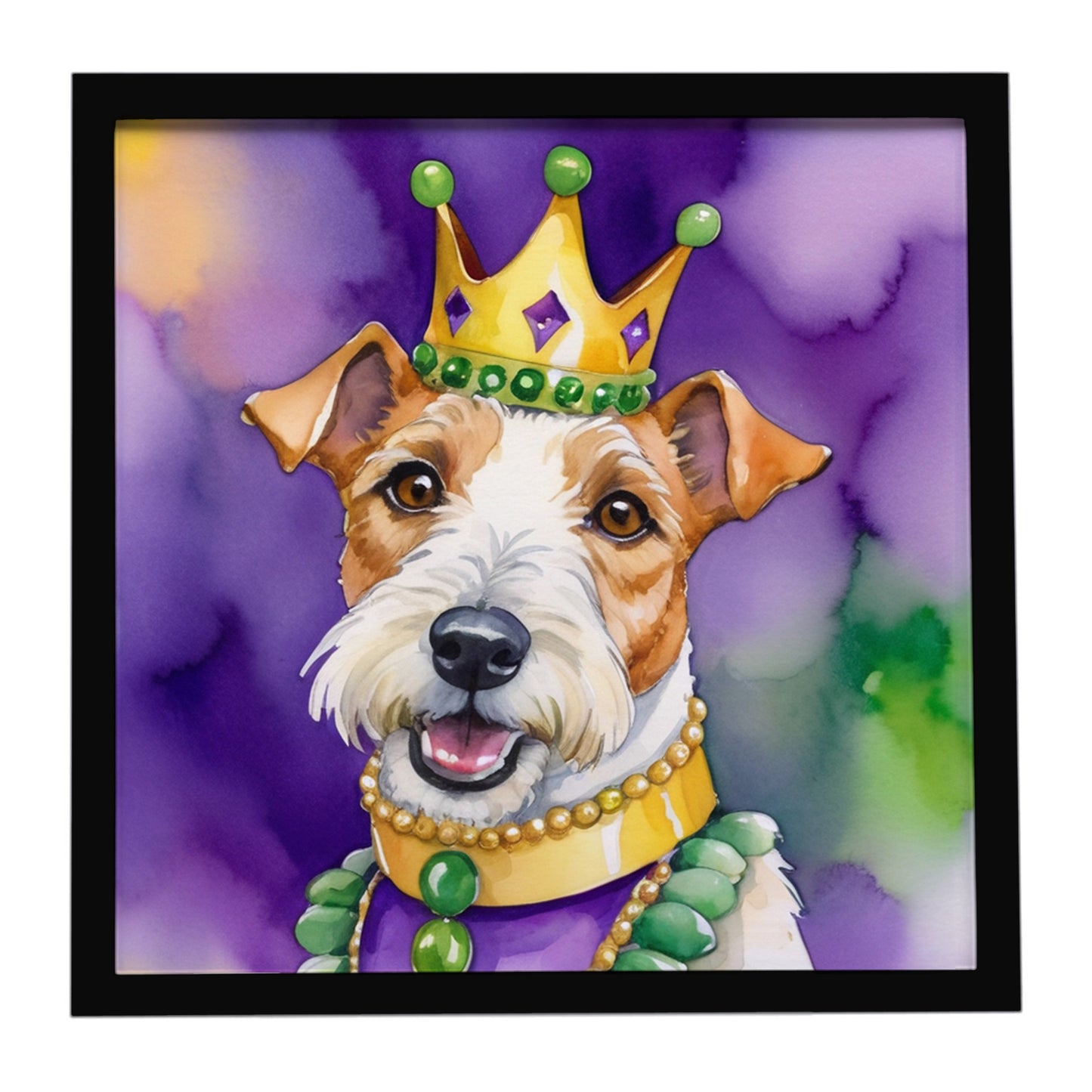 Buy this Fox Terrier King of Mardi Gras Framed Metal Print
