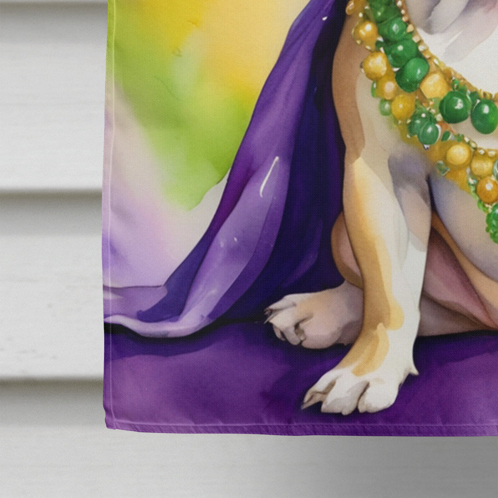 French Bulldog King of Mardi Gras House Flag