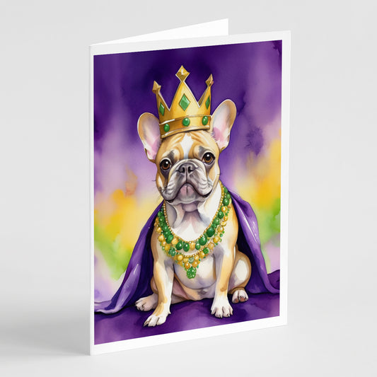 Buy this French Bulldog King of Mardi Gras Greeting Cards Pack of 8