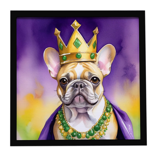 Buy this French Bulldog King of Mardi Gras Framed Metal Print