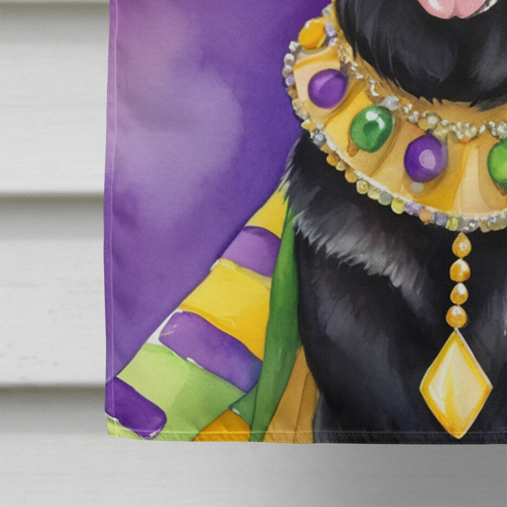 Black German Shepherd King of Mardi Gras House Flag