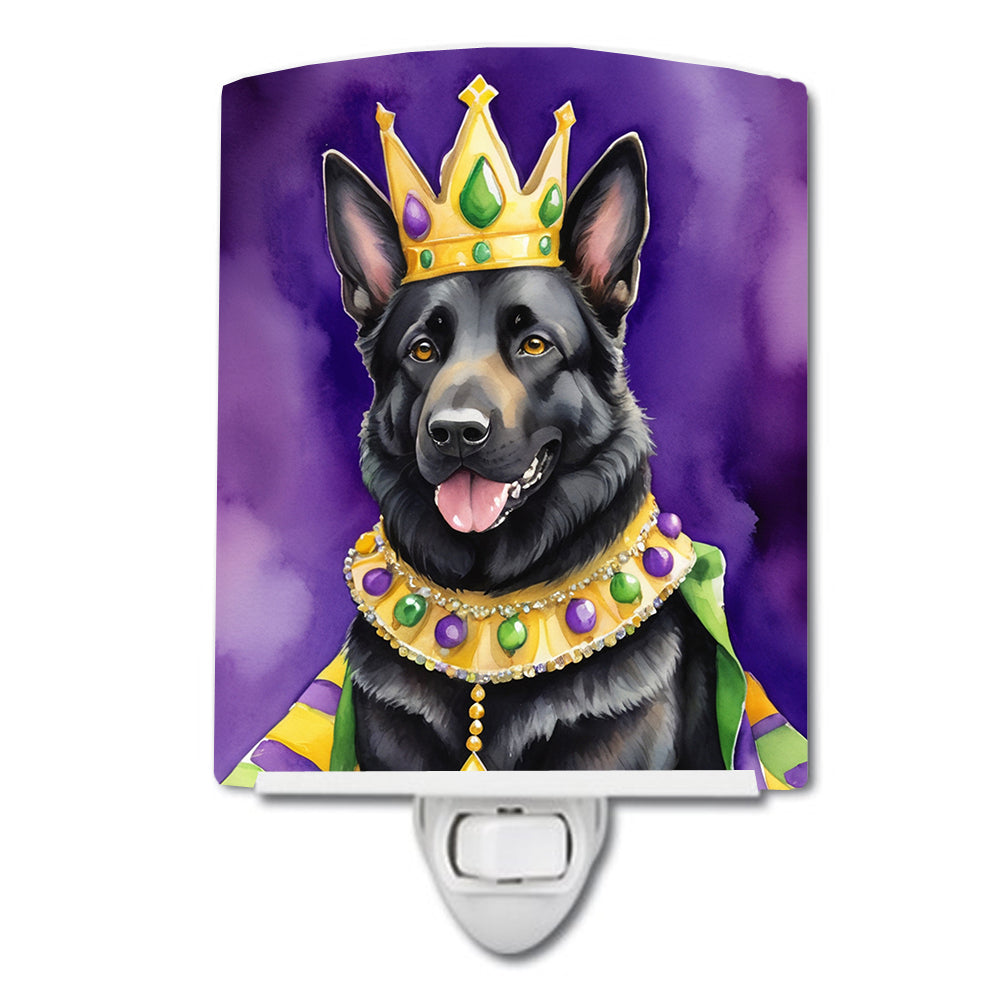 Buy this Black German Shepherd King of Mardi Gras Ceramic Night Light