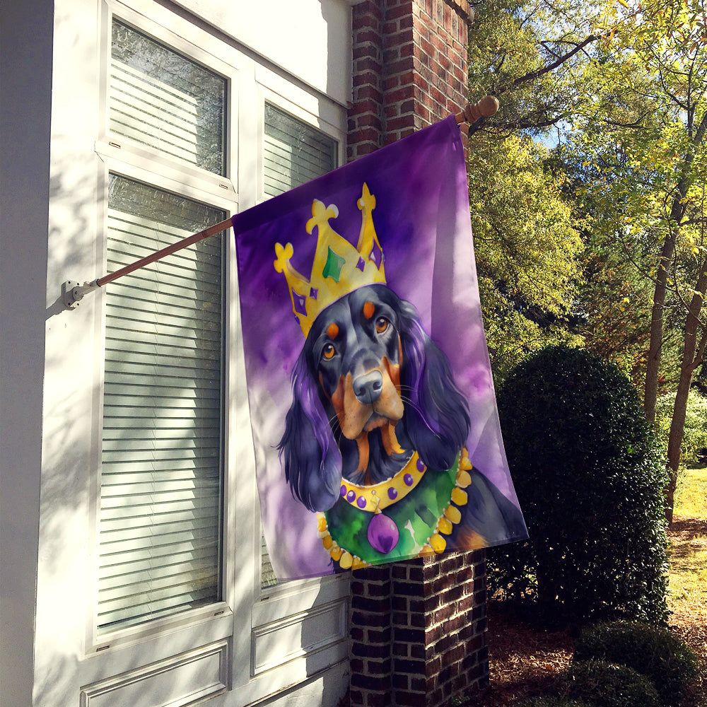 Gordon Setter King of Mardi Gras House Flag