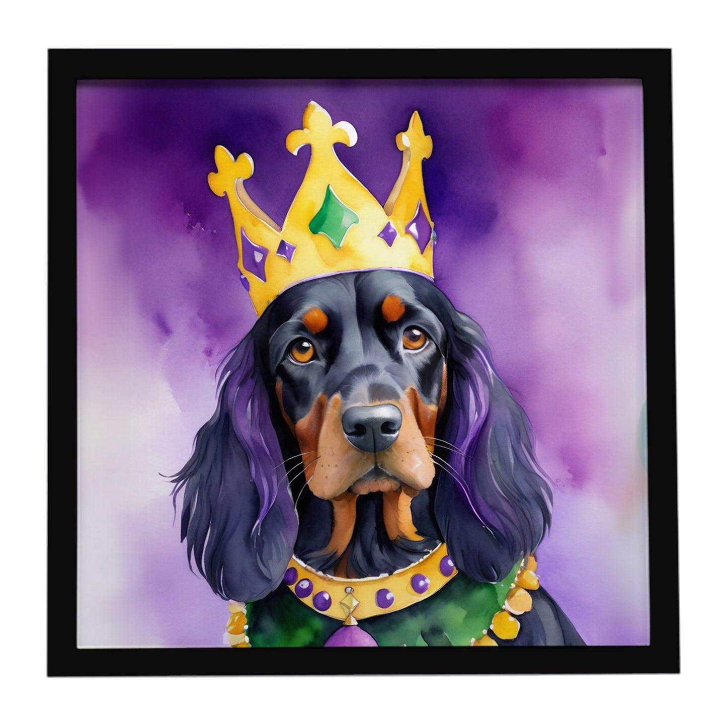 Buy this Gordon Setter King of Mardi Gras Framed Metal Print
