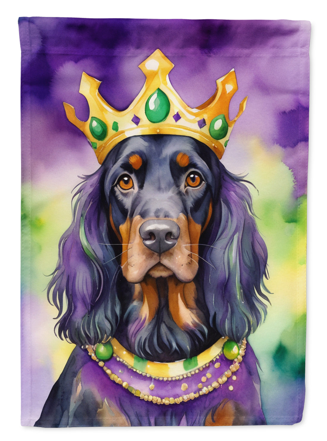 Buy this Gordon Setter King of Mardi Gras House Flag