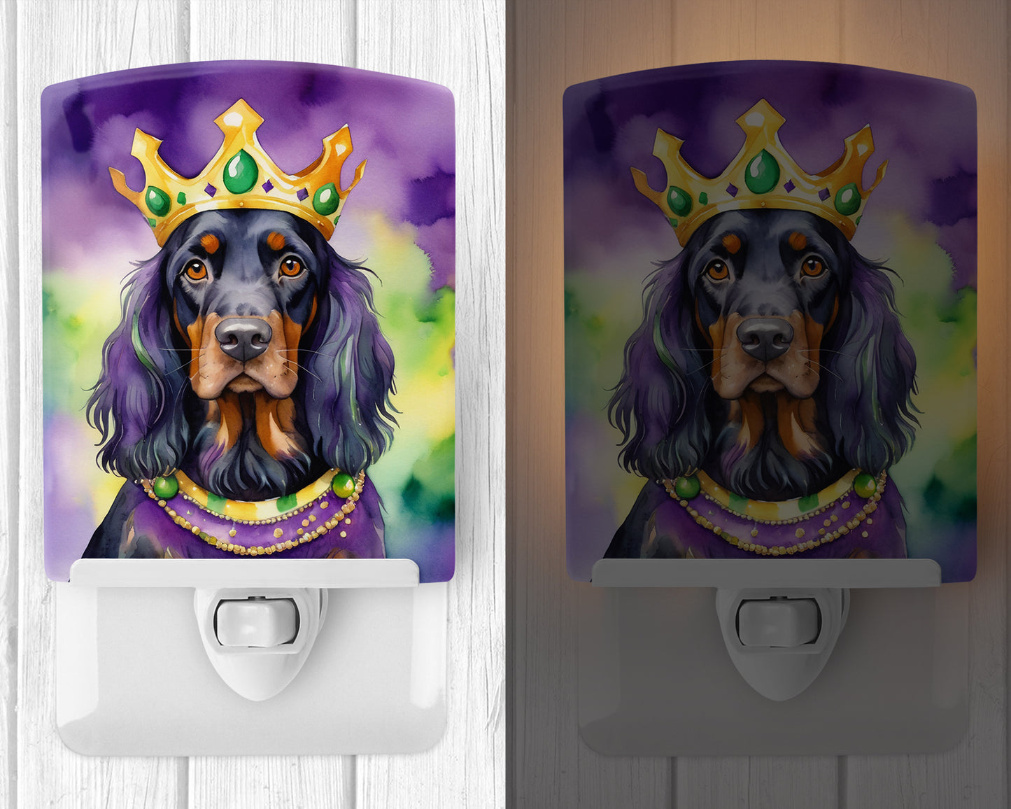 Gordon Setter King of Mardi Gras Ceramic Night Light