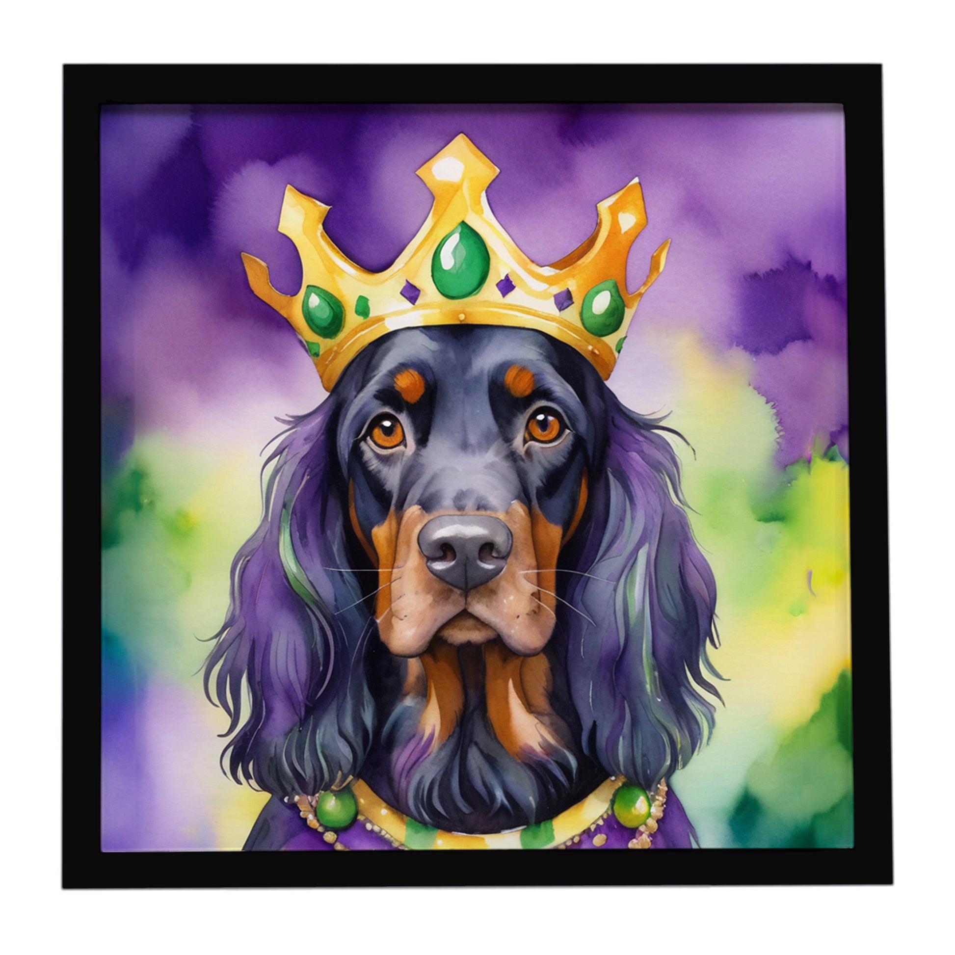 Buy this Gordon Setter King of Mardi Gras Framed Metal Print