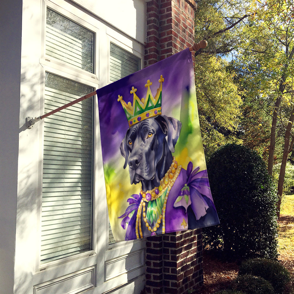 Great Dane King of Mardi Gras House Flag