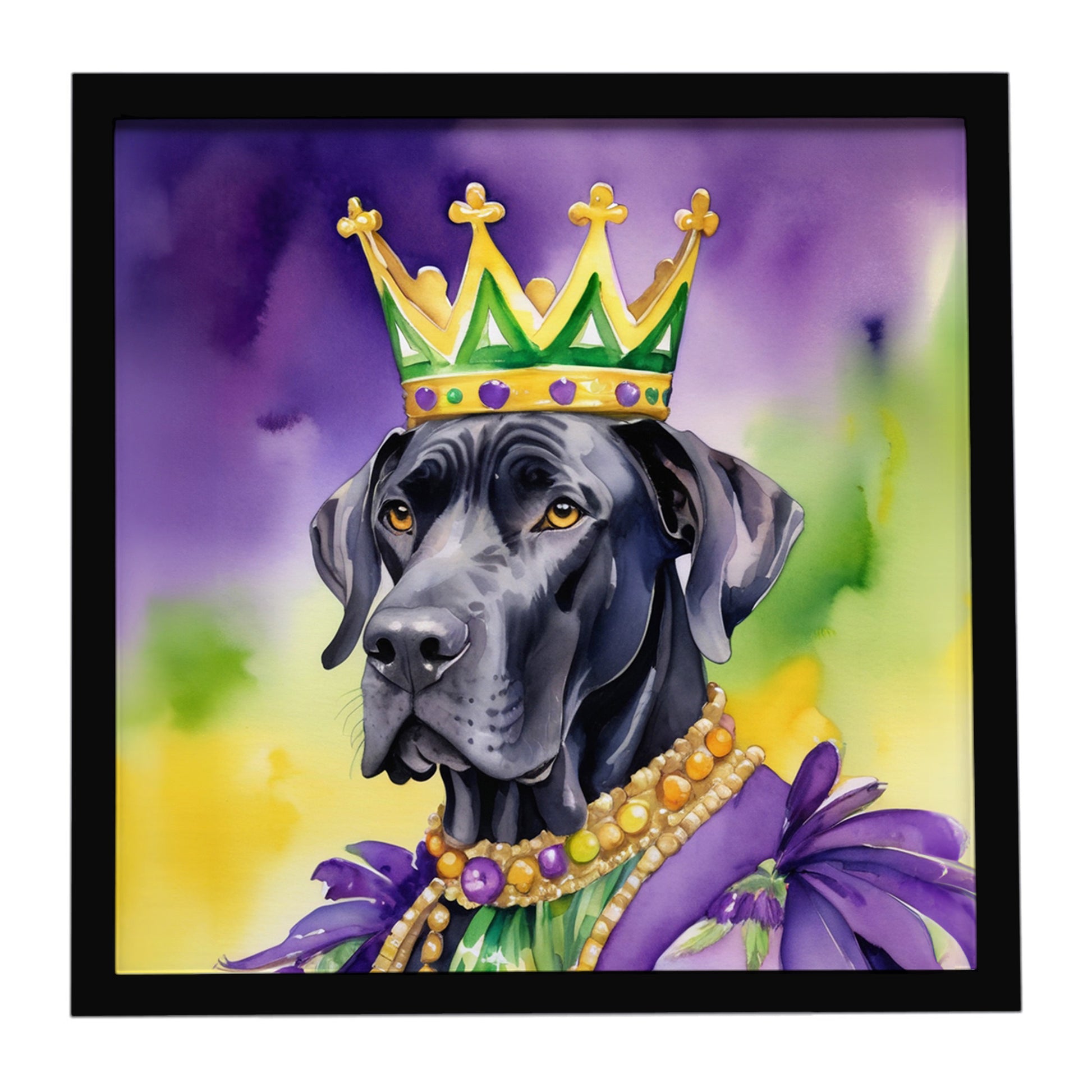 Buy this Great Dane King of Mardi Gras Framed Metal Print