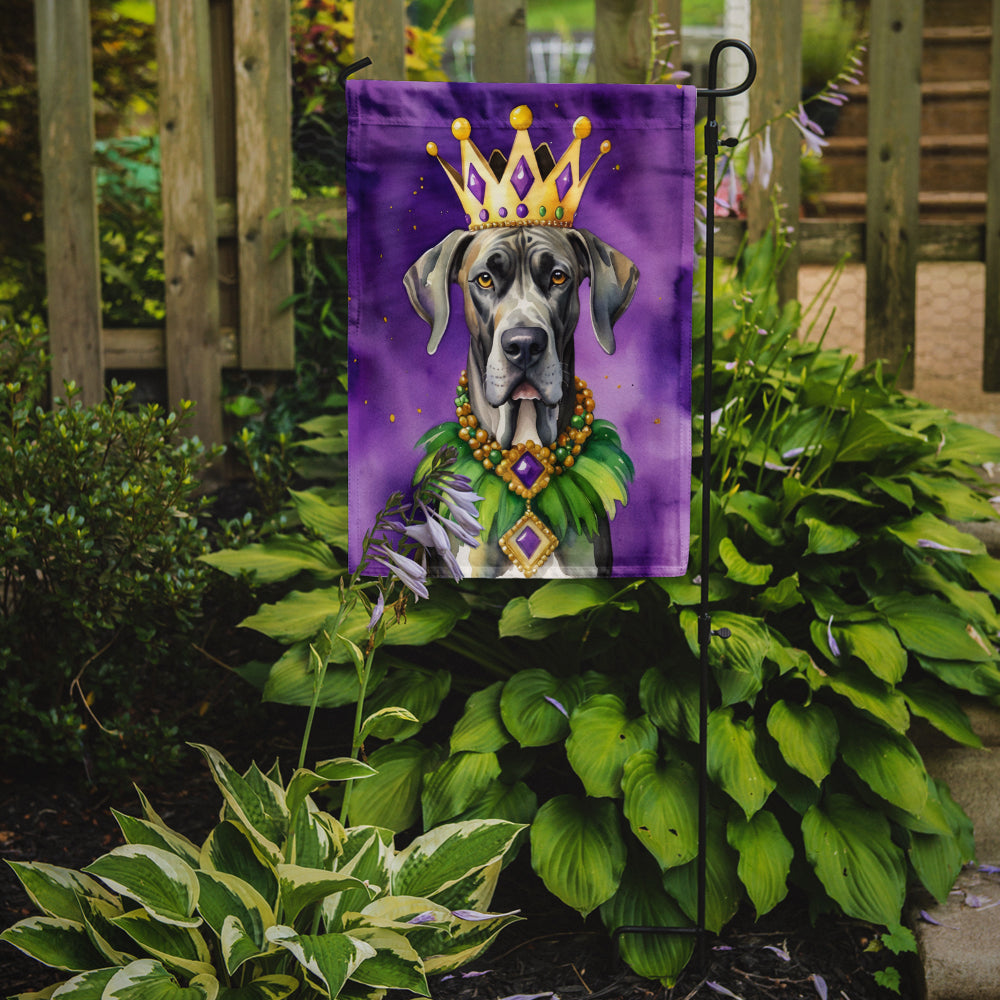 Great Dane King of Mardi Gras Garden Flag