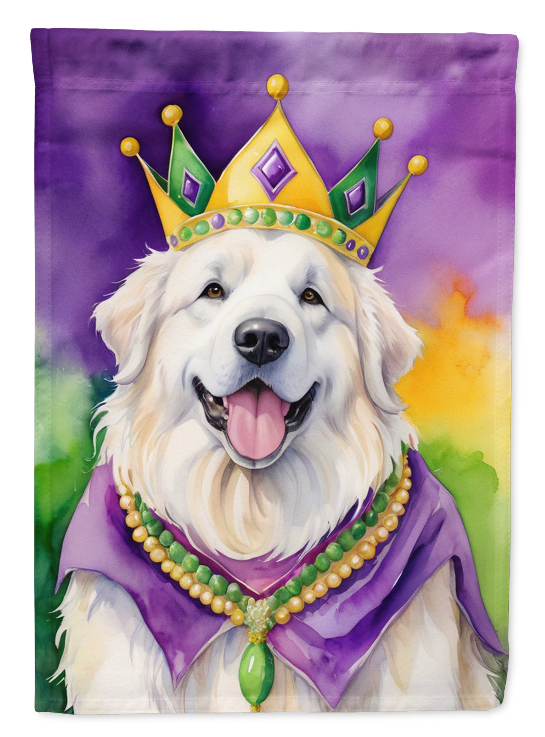 Buy this Great Pyrenees King of Mardi Gras Garden Flag