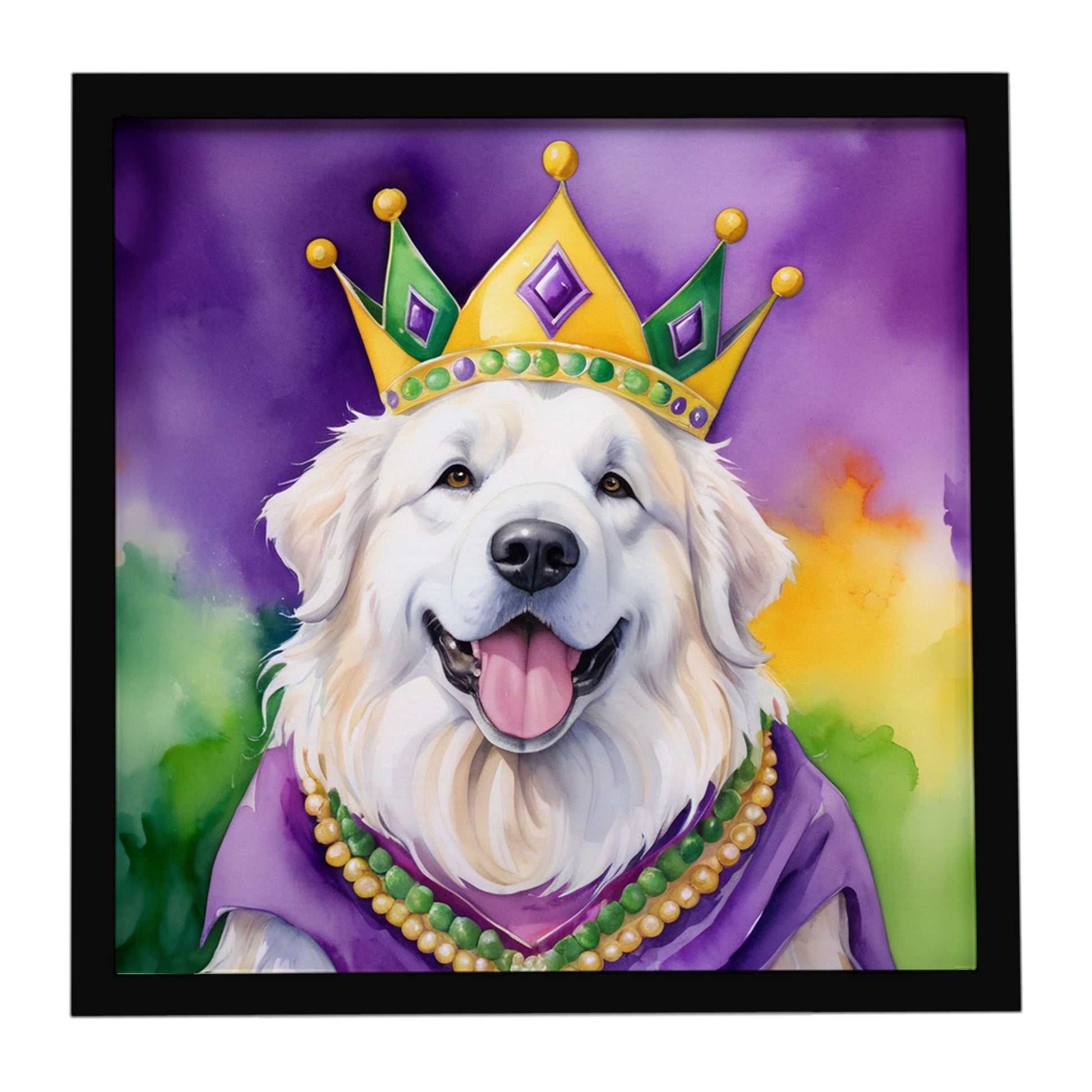 Buy this Great Pyrenees King of Mardi Gras Framed Metal Print