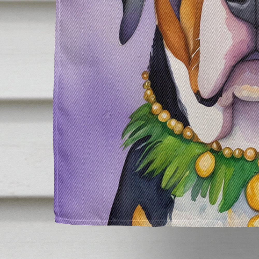 Greater Swiss Mountain Dog King of Mardi Gras House Flag