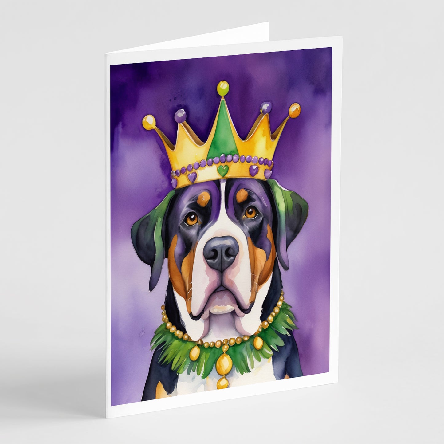 Buy this Greater Swiss Mountain Dog King of Mardi Gras Greeting Cards Pack of 8