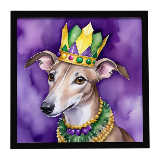 Buy this Greyhound King of Mardi Gras Framed Metal Print