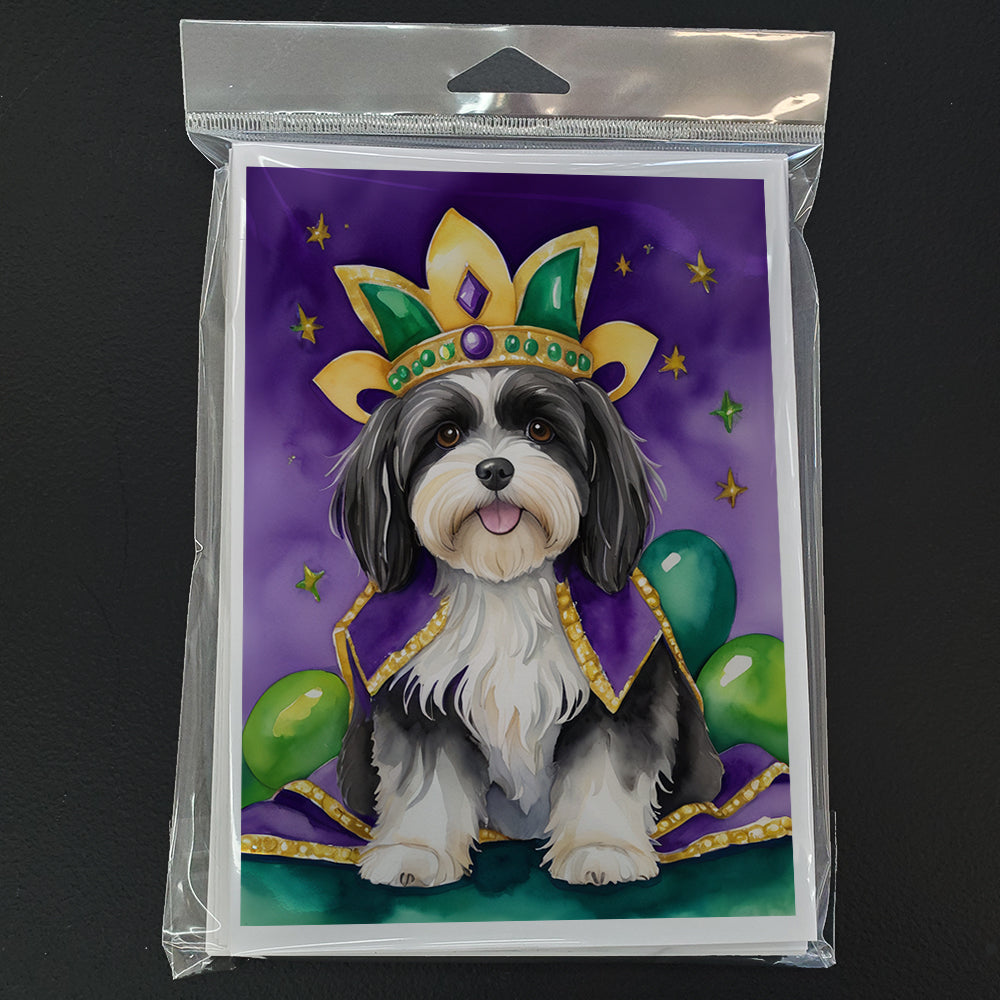 Havanese King of Mardi Gras Greeting Cards Pack of 8