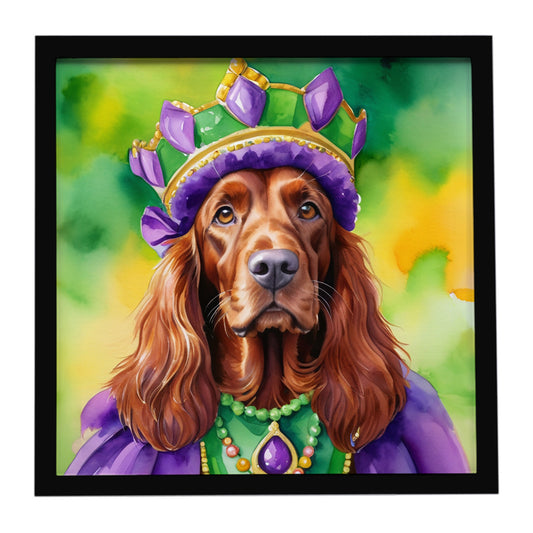 Buy this Irish Setter King of Mardi Gras Framed Metal Print