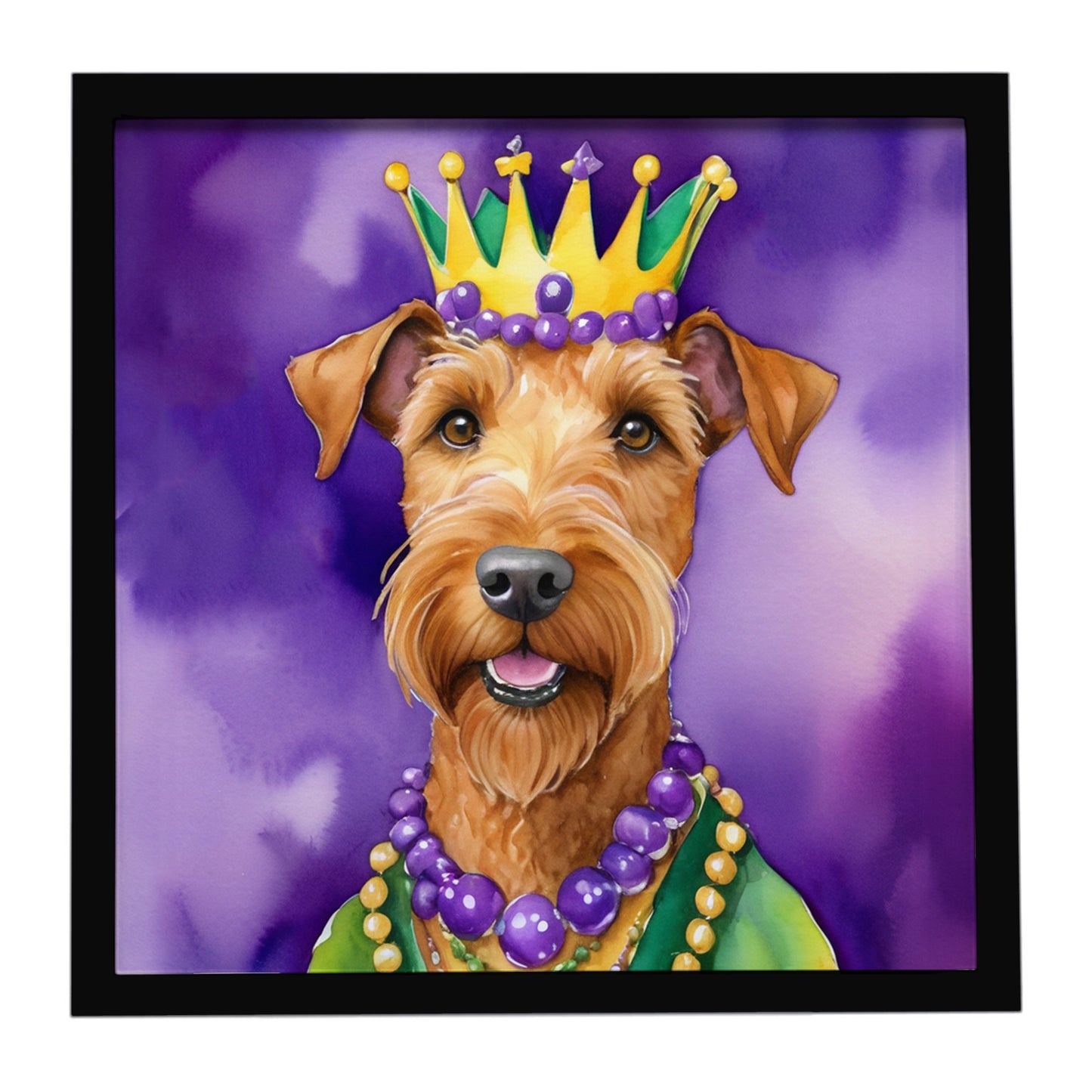 Buy this Irish Terrier King of Mardi Gras Framed Metal Print
