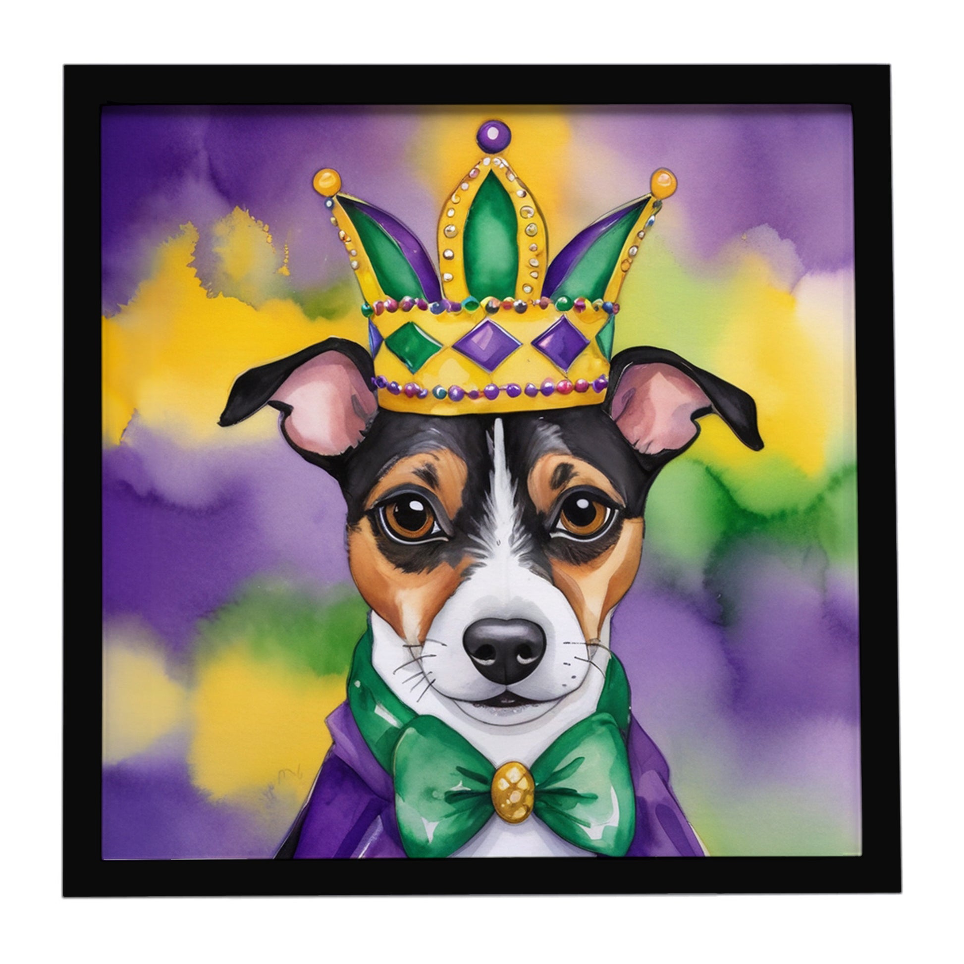 Buy this Jack Russell Terrier King of Mardi Gras Framed Metal Print