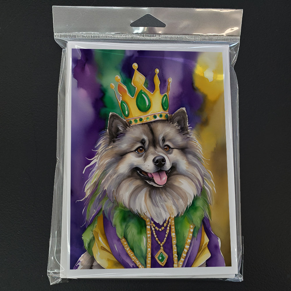 Keeshond King of Mardi Gras Greeting Cards Pack of 8