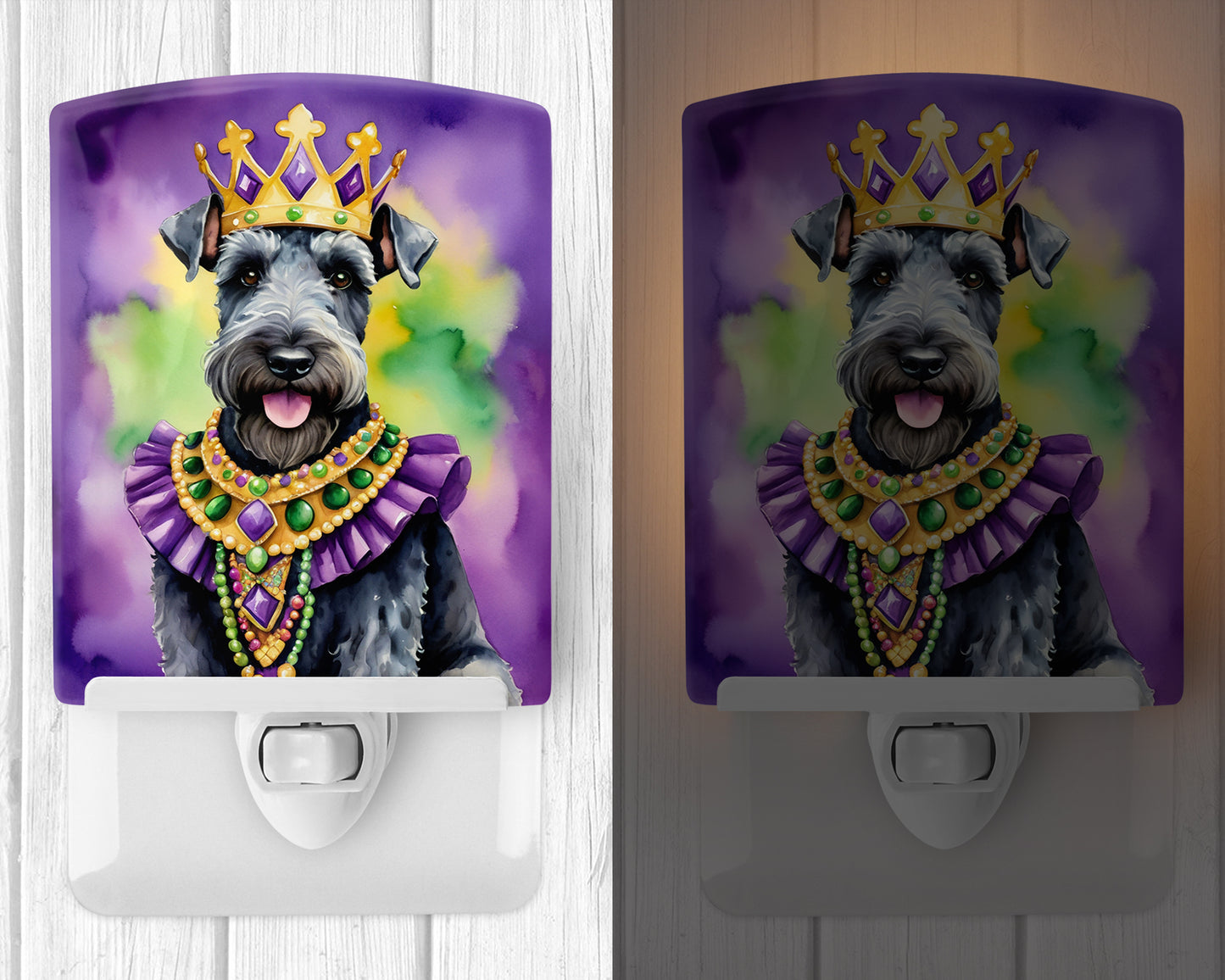 Kerry Blue Terrier King of Mardi Gras Ceramic Night Light