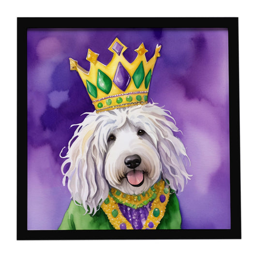 Buy this Komondor King of Mardi Gras Framed Metal Print