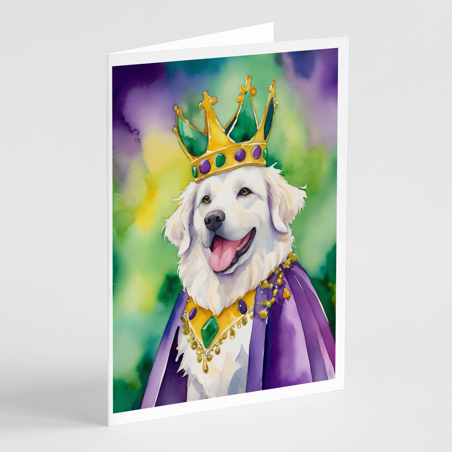 Buy this Kuvasz King of Mardi Gras Greeting Cards Pack of 8