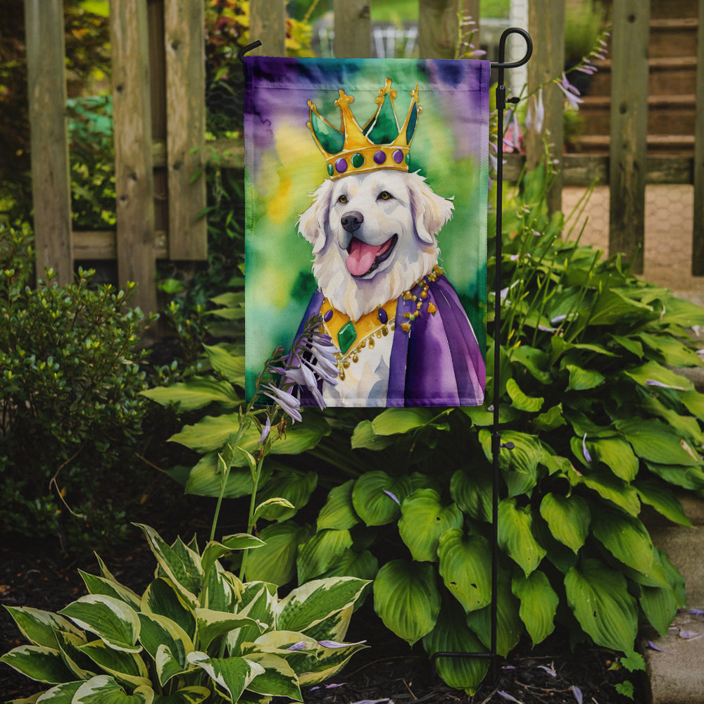 Kuvasz King of Mardi Gras Garden Flag