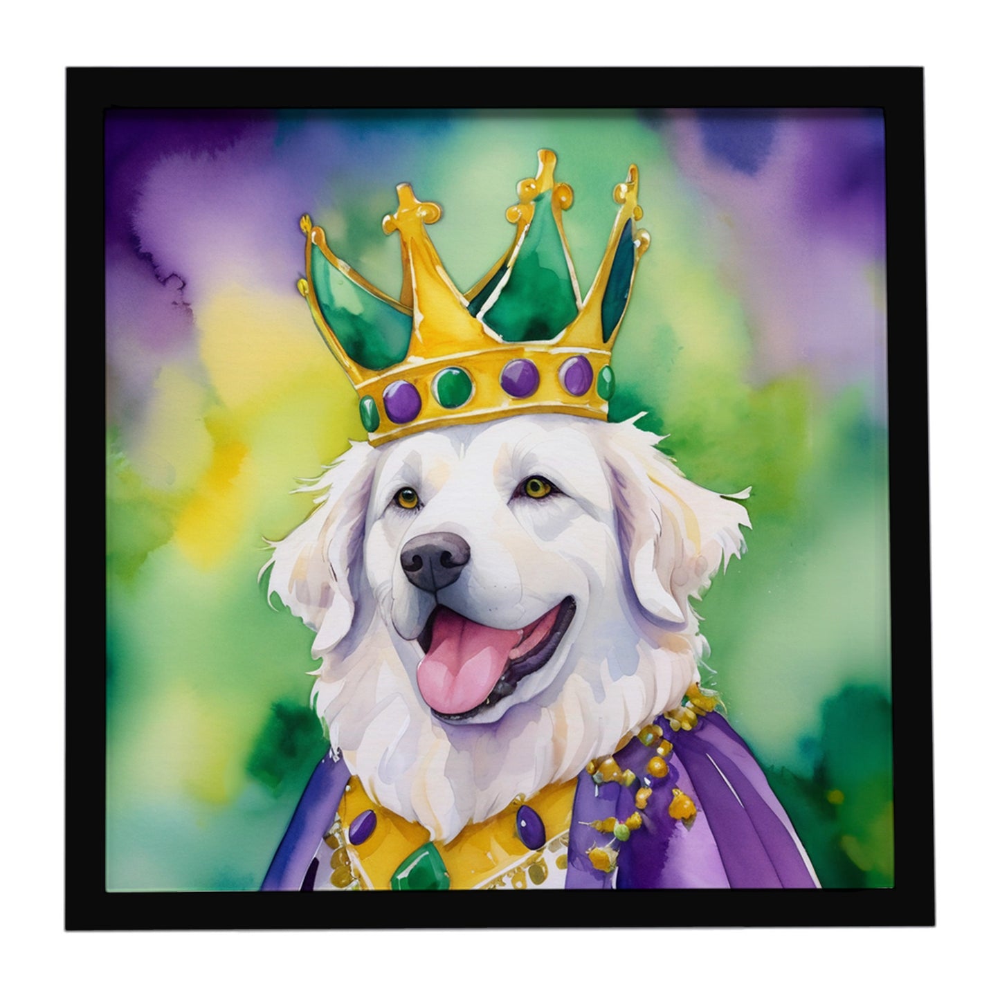 Buy this Kuvasz King of Mardi Gras Framed Metal Print
