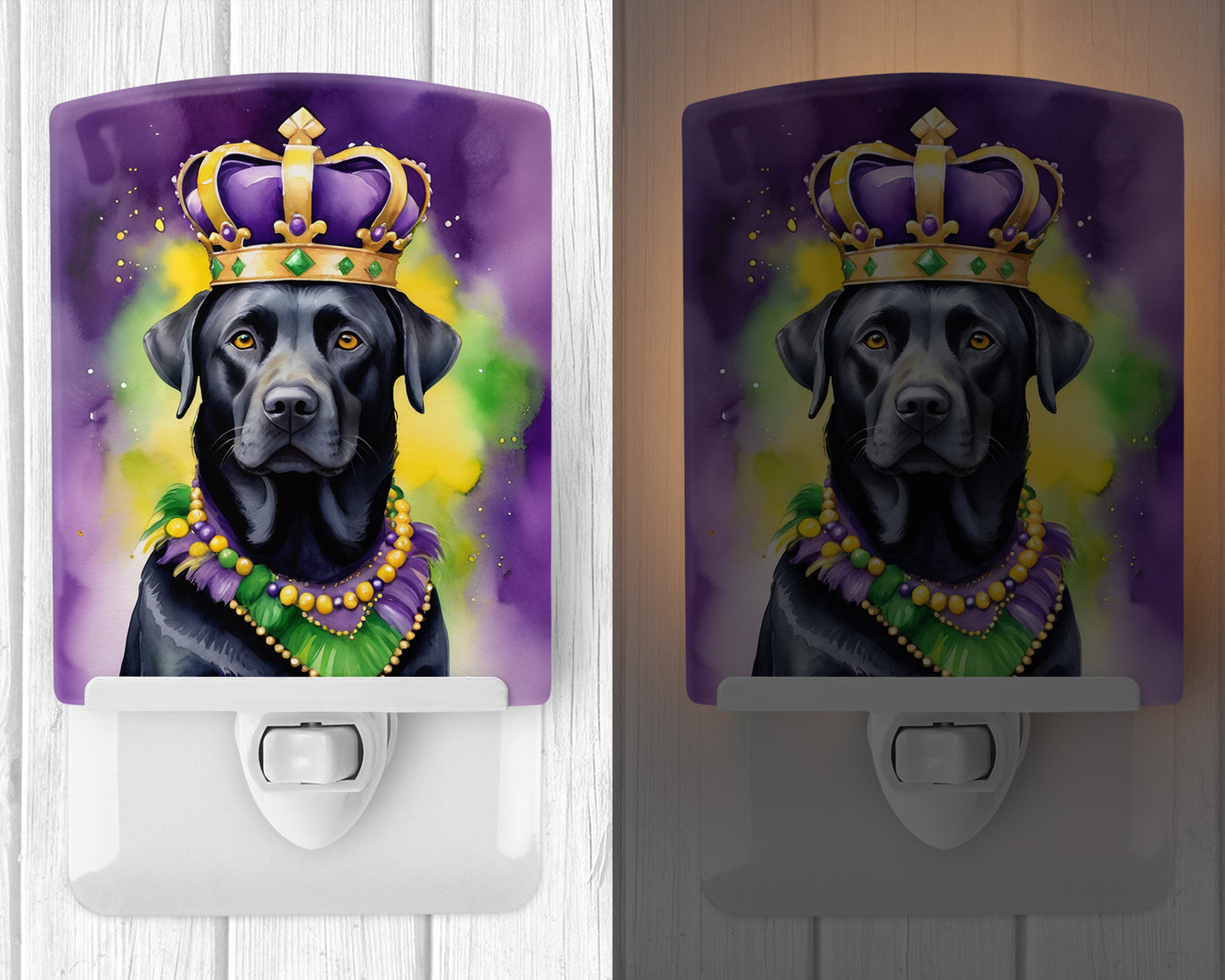 Labrador Retriever King of Mardi Gras Ceramic Night Light