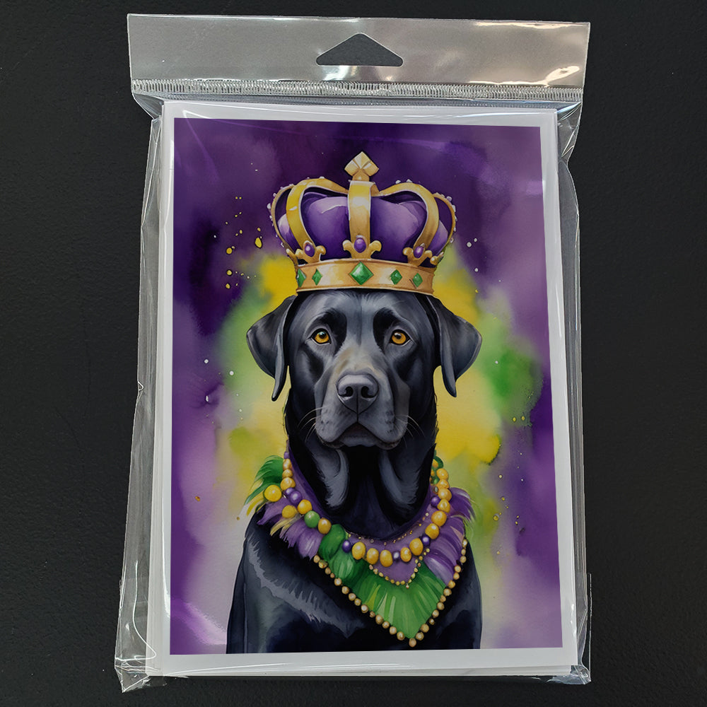 Labrador Retriever King of Mardi Gras Greeting Cards Pack of 8