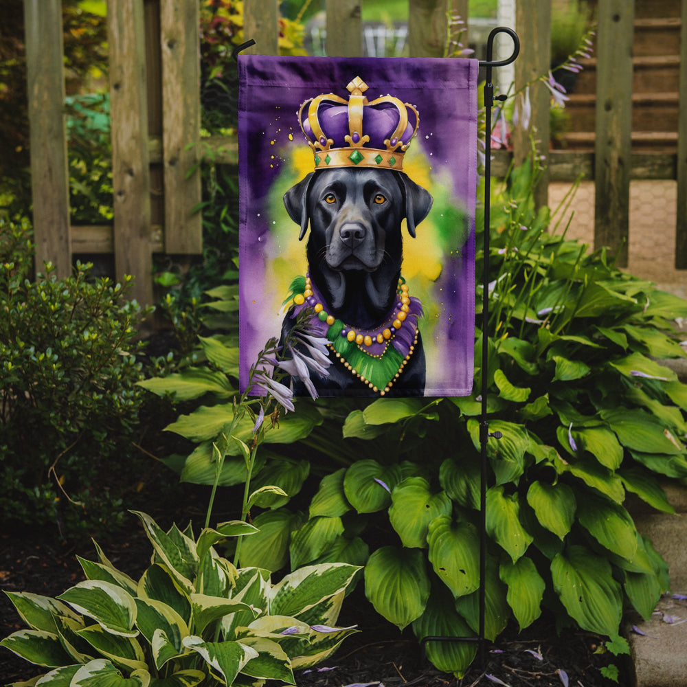 Labrador Retriever King of Mardi Gras Garden Flag