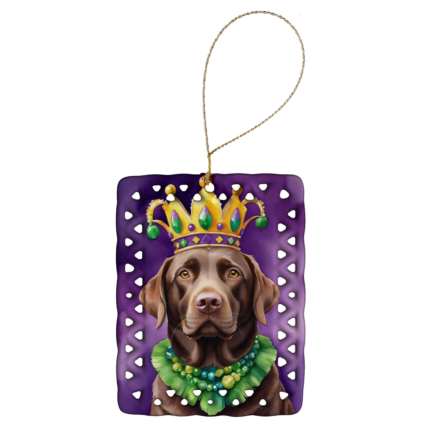 Buy this Labrador Retriever King of Mardi Gras Porcelain Ornament