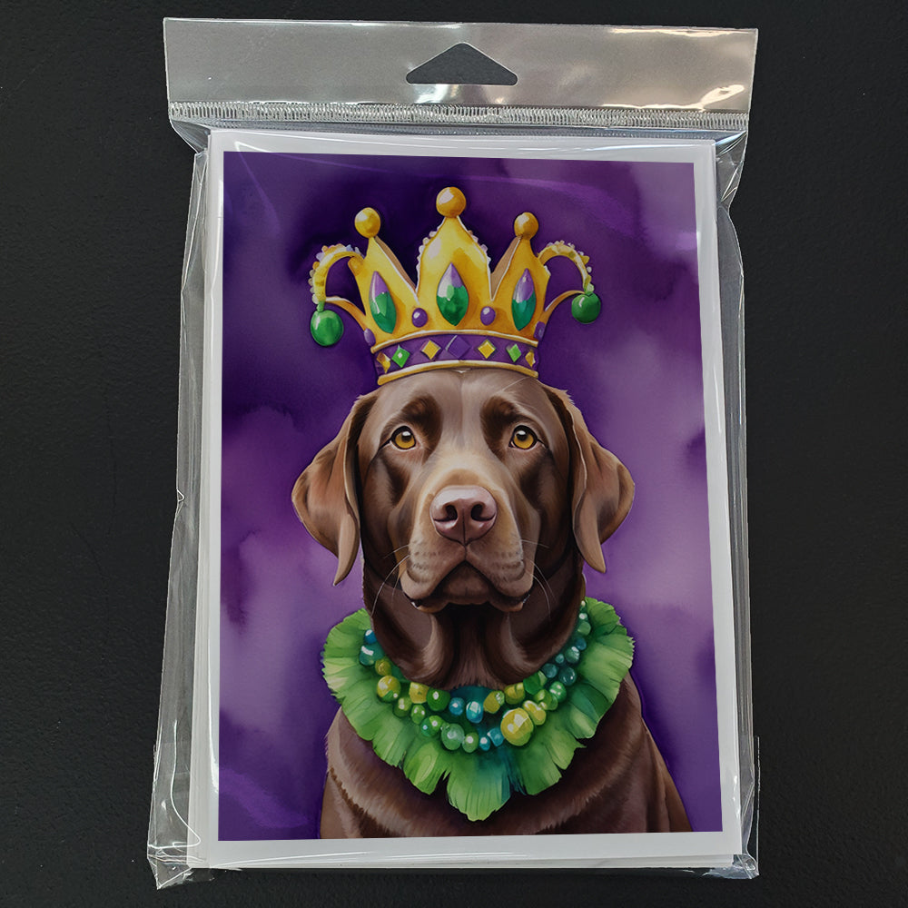 Labrador Retriever King of Mardi Gras Greeting Cards Pack of 8