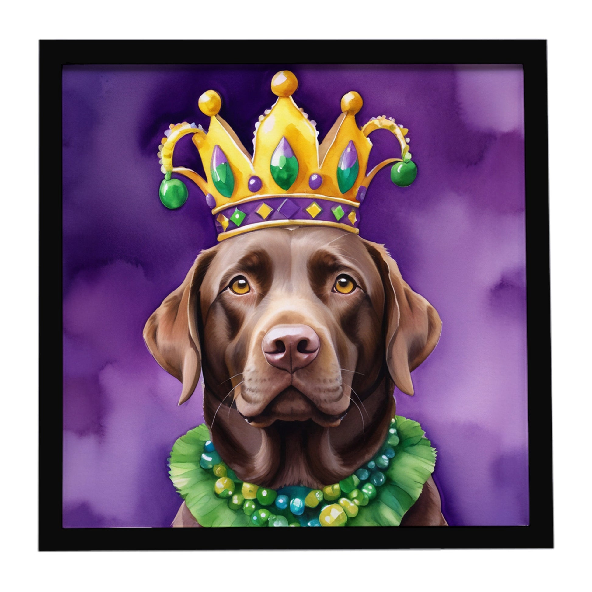 Buy this Labrador Retriever King of Mardi Gras Framed Metal Print