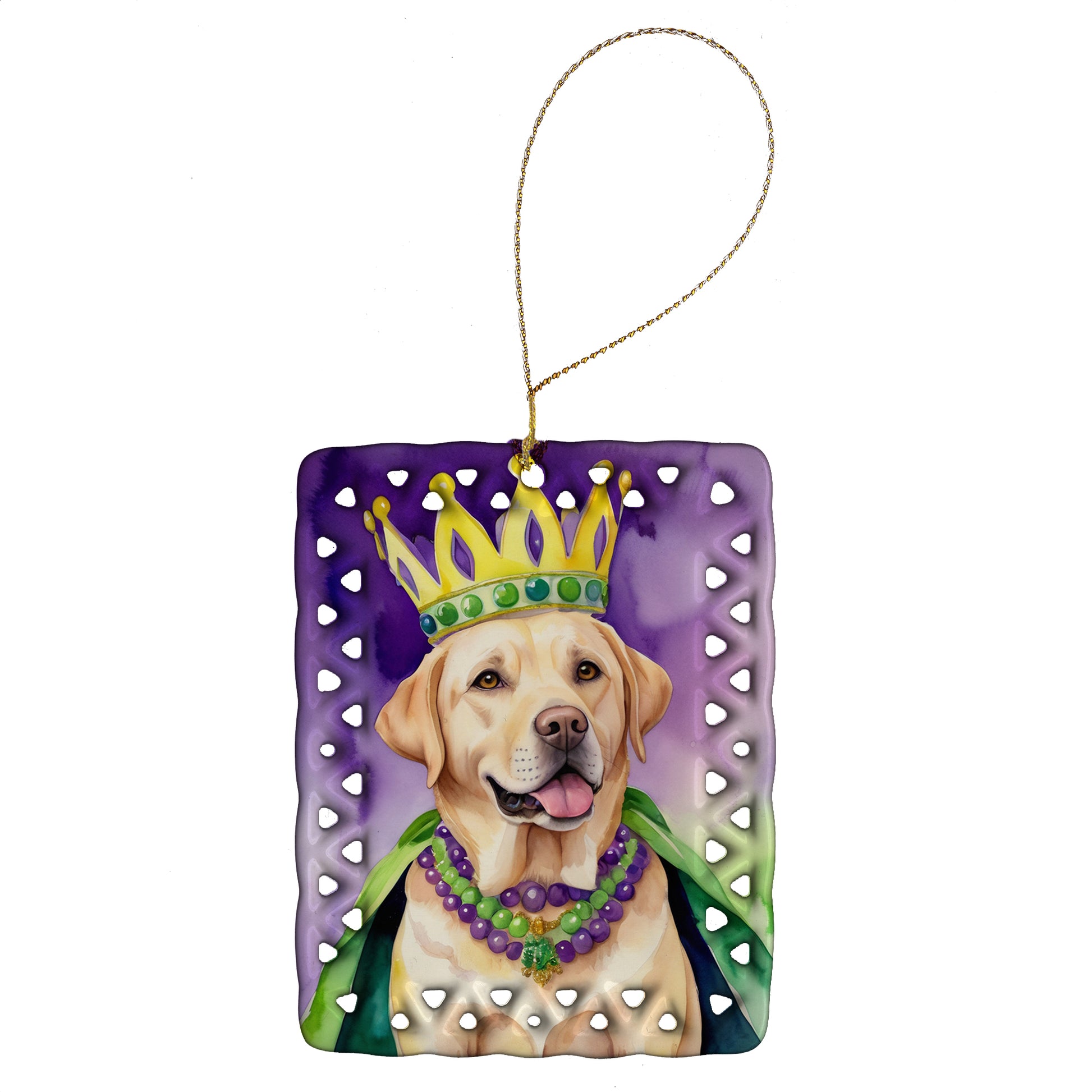 Buy this Labrador Retriever King of Mardi Gras Porcelain Ornament