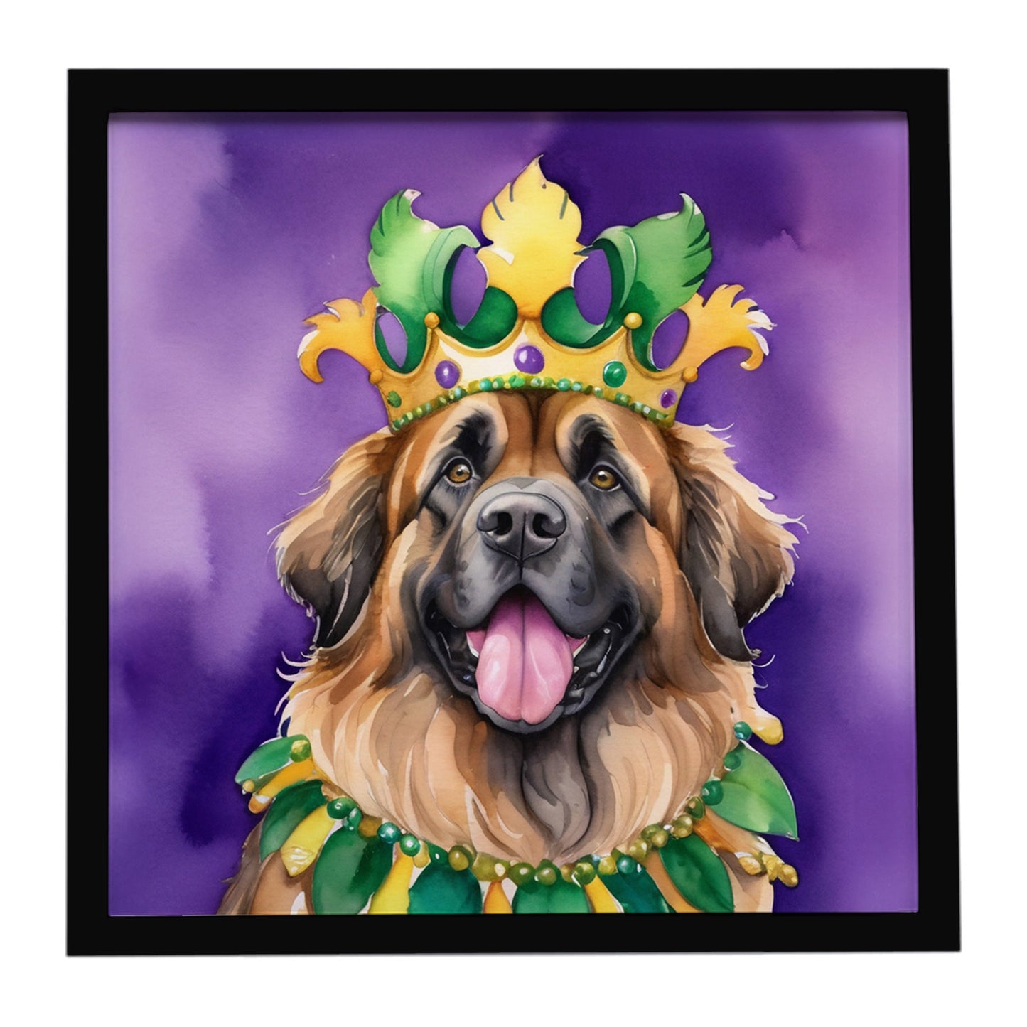 Buy this Leonberger King of Mardi Gras Framed Metal Print