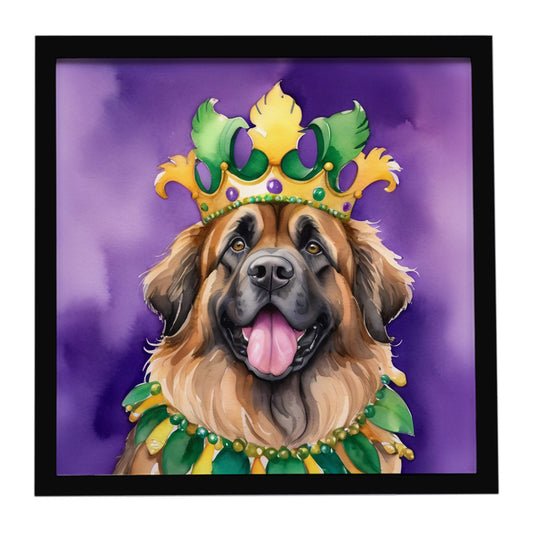 Buy this Leonberger King of Mardi Gras Framed Metal Print