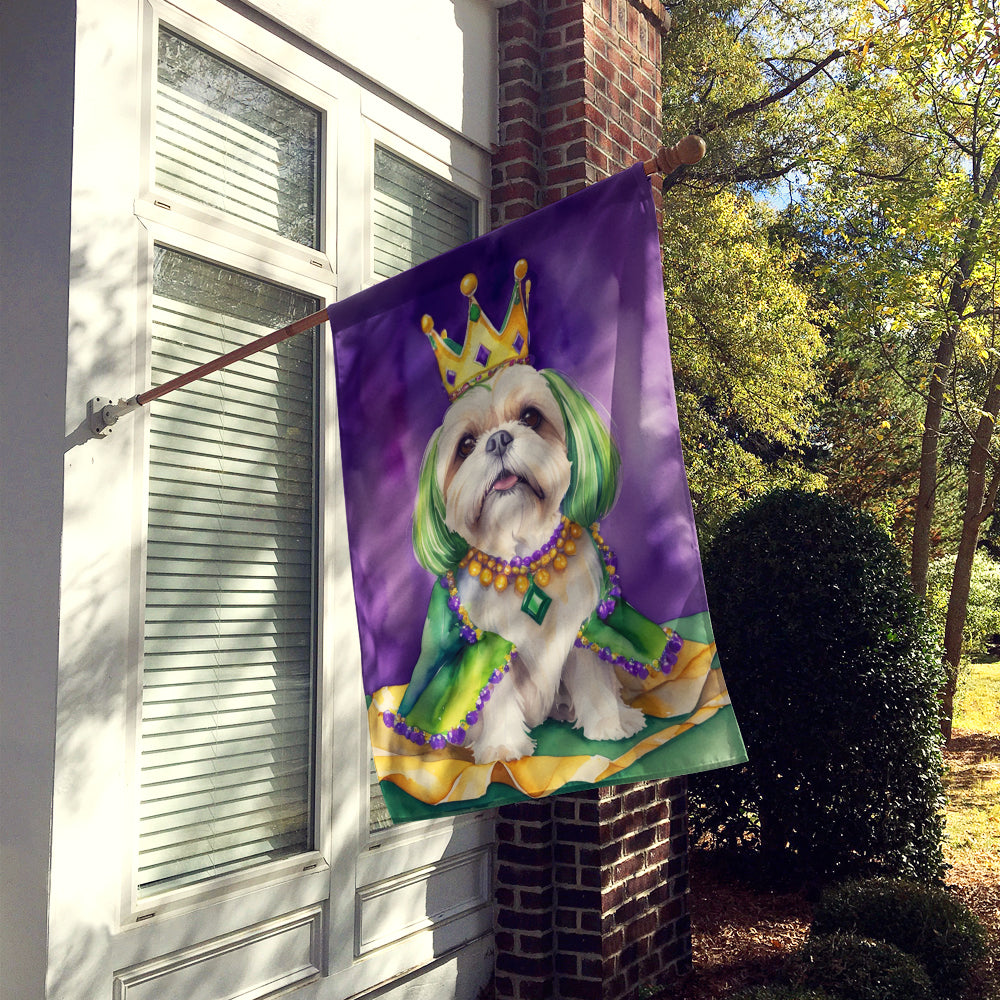 Lhasa Apso King of Mardi Gras House Flag