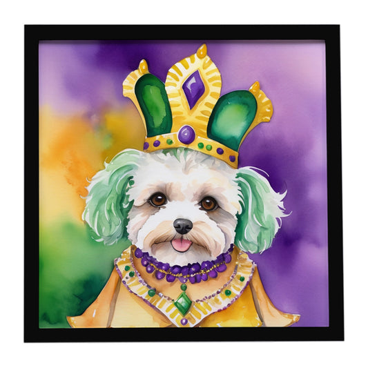 Buy this Maltipoo King of Mardi Gras Framed Metal Print