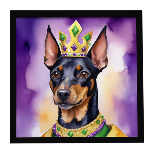 Buy this Manchester Terrier King of Mardi Gras Framed Metal Print