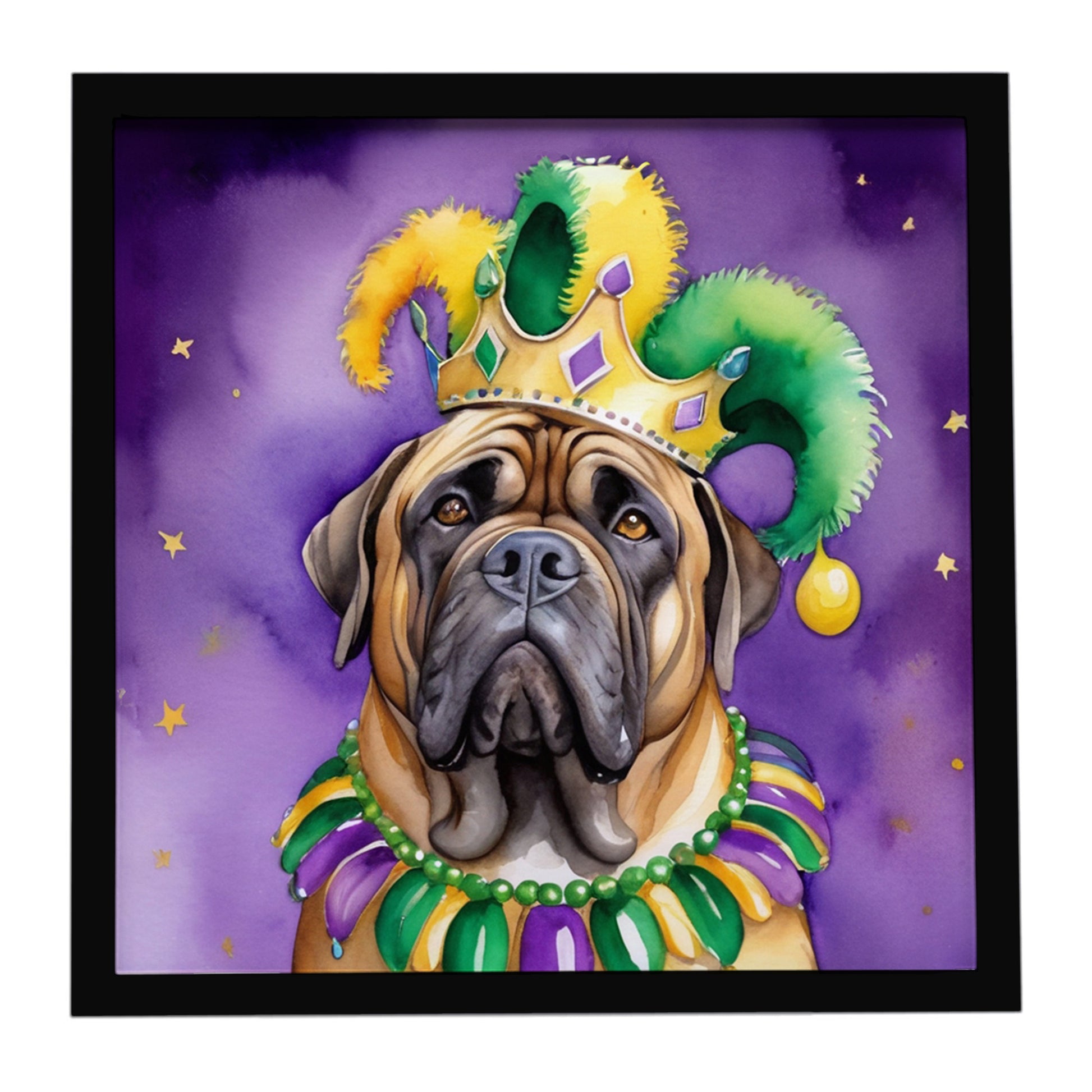 Buy this Mastiff King of Mardi Gras Framed Metal Print